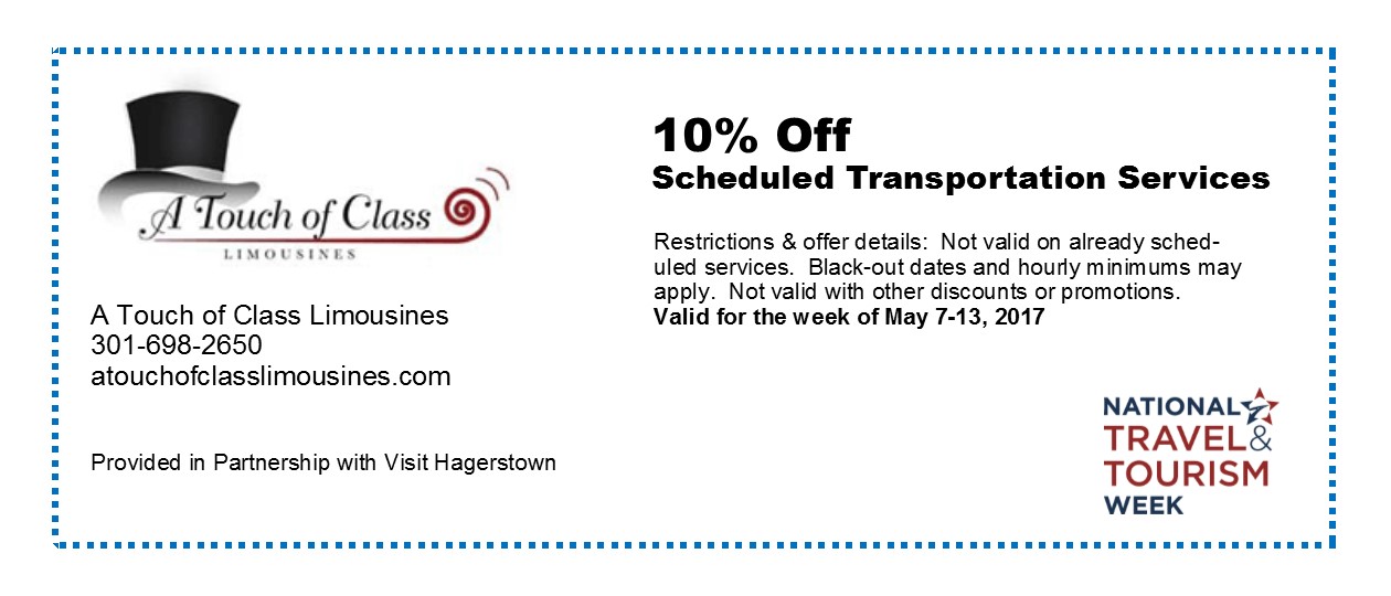 Hagerstown Tourism Offers - A Touch of Class Limousines